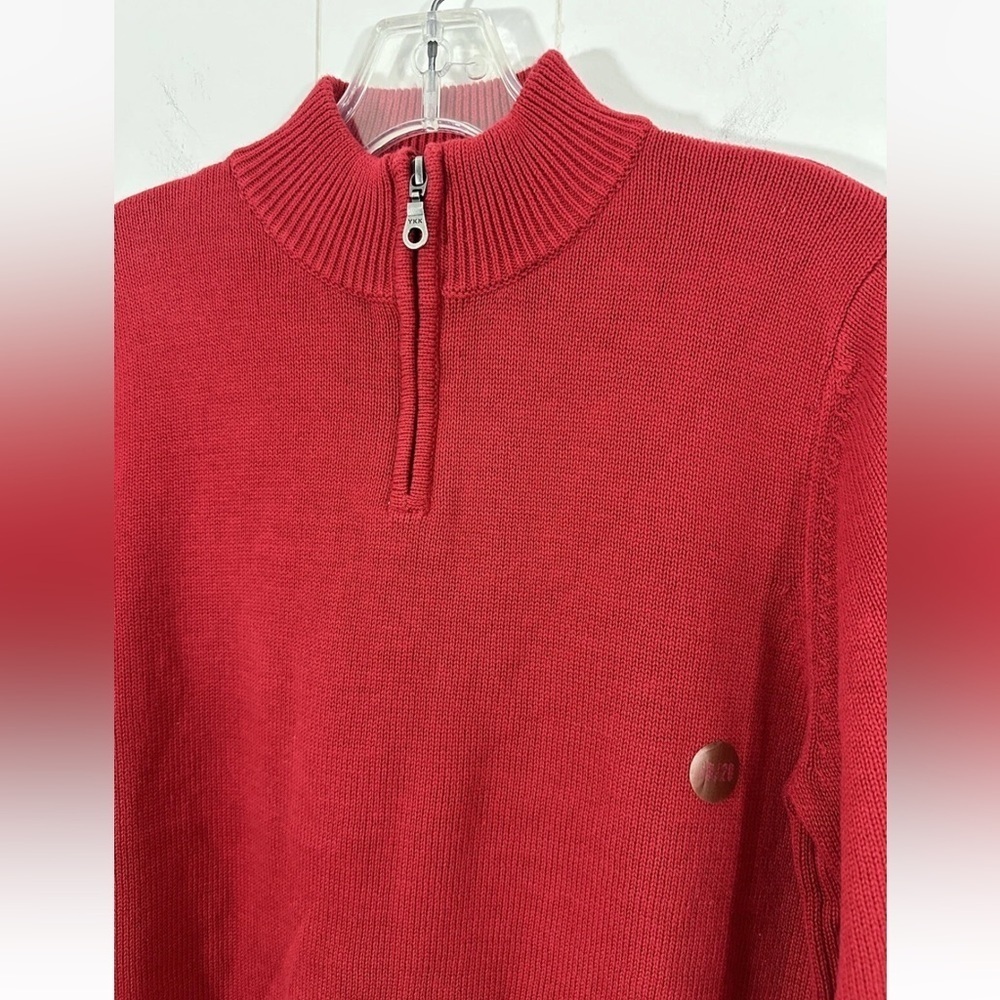 NWT Class Club Sweater Boys Youth Size 18/20 Red 1/4 Zip Pullover Mock Neck - Picture 2 of 8